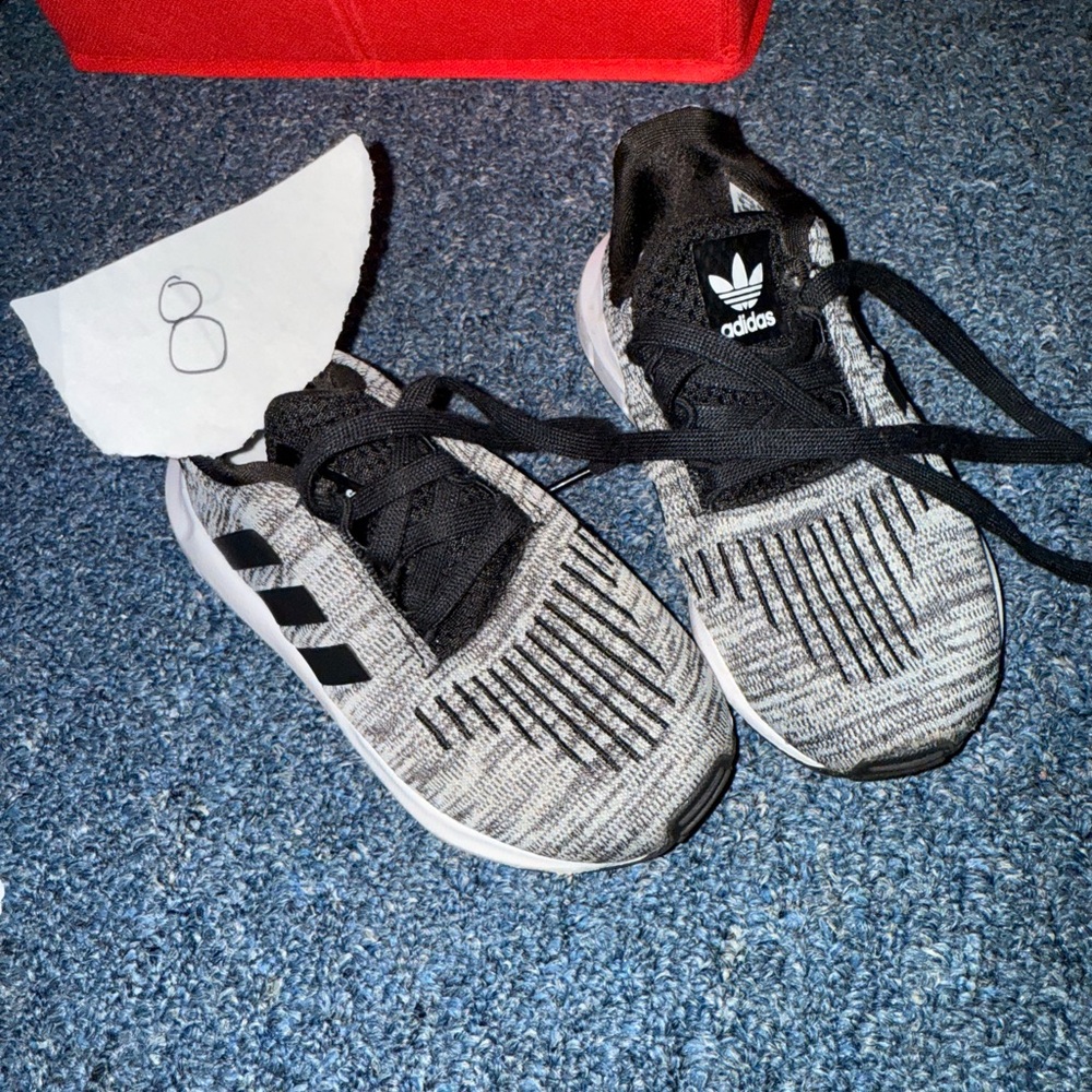 Adidas Kids Black and Gray Sneakers